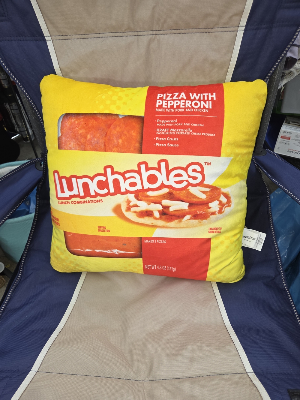 Pizza Pepperoni Lunchable Decorative Throw Pillow - Yellow